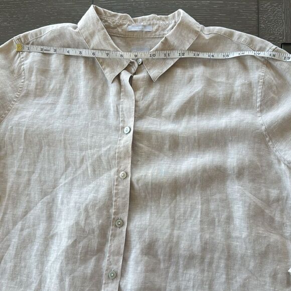 Chico’s No Iron Classic Linen 3/4 Sleeve Natural Beige Button-Up Shirt Size XL20 - Picture 9 of 15